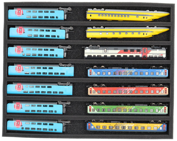 Schaumstoffeinlage Spur N - liegend - 7 Stege für Modelleisenbahn - FS035A001