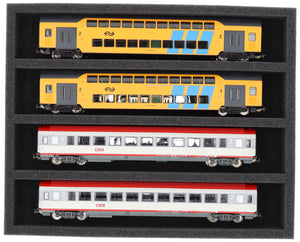 Storage box FSLB055 for model railway - 4 bars for H0 gauge - lying