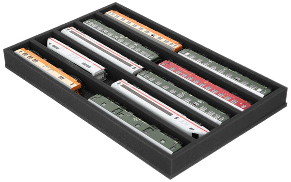 Foam insert gauge H0 - lying - 5 slots for model railway - DS050A002