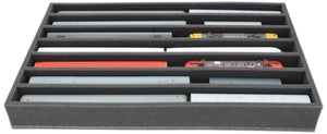 Foam insert gauge H0 - upright - 7 slots for model railway - suitable for Storage Box DSLB075 - DS065A001