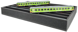 Foam insert gauge H0 - upright - 7 slots for model railway - suitable for Storage Box DSLB075 - DS065A001