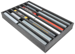 Foam insert gauge H0 - upright - 7 slots for model railway - suitable for Storage Box DSLB075 - DS065A001