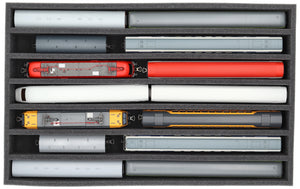 Foam insert gauge H0 - upright - 7 slots for model railway - suitable for Storage Box DSLB075 - DS065A001