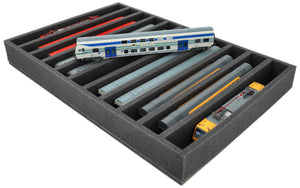 Foam insert gauge H0 - upright - 11 slots for model railway - suitable for Storage Box DSLB075- DS065A002