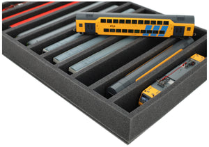Foam insert gauge H0 - upright - 11 slots for model railway - suitable for Storage Box DSLB075- DS065A002