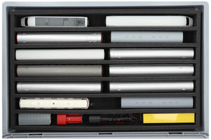 Eurobox 60 x 40 cm Set for model railway - H0 scale - 7 compartments - foam insert for upright storage