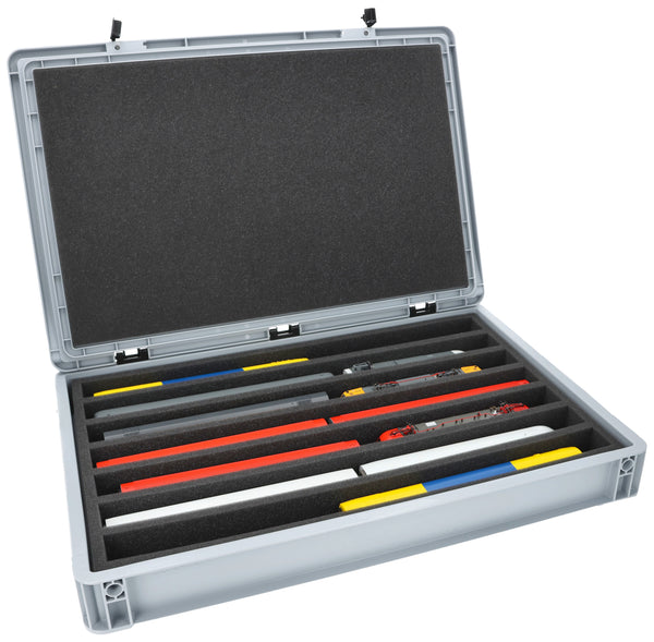 Euro container for model railway - 7 slots lengthwise for H0 gauge - standing