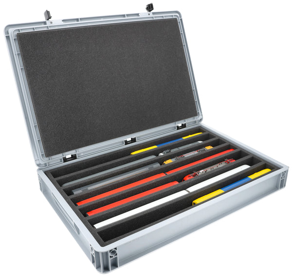 Euro container for model railway - 7 slots lengthwise for H0 gauge - standing