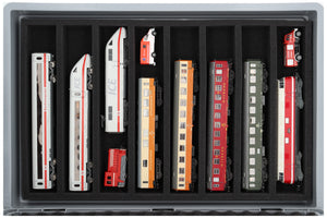 Feldherr Eurobox 60 x 40 cm Set for model railway - H0 scale - 8 compartments - foam insert for horizontal storage