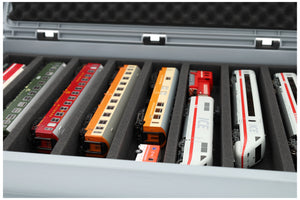 Feldherr Eurobox 60 x 40 cm Set for model railway - H0 scale - 8 compartments - foam insert for horizontal storage