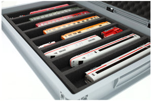 Feldherr Eurobox 60 x 40 cm Set for model railway - H0 scale - 8 compartments - foam insert for horizontal storage
