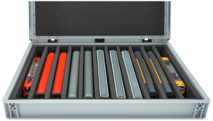Eurobox 60 x 40 cm Set for model railway - H0 scale - 11 compartments - foam insert for upright storage