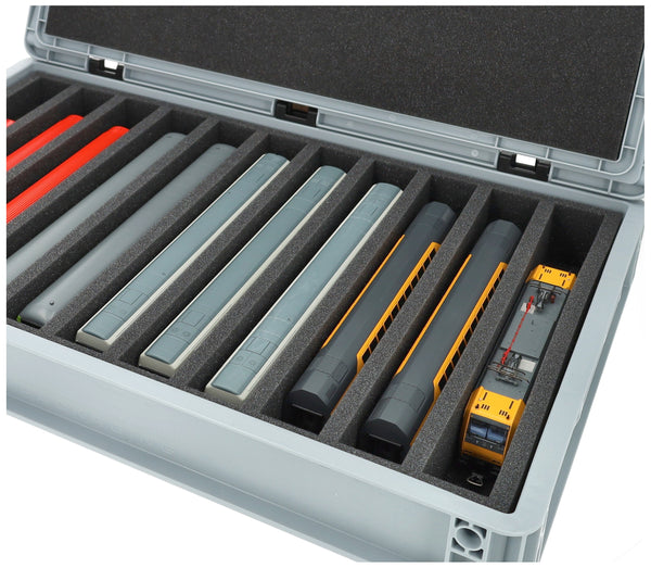 Euro container for model railway - 11 slots for H0 gauge - standing