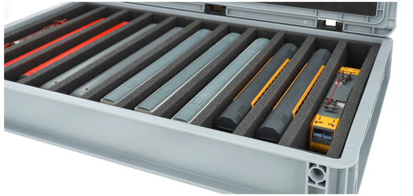 Euro container for model railway - 11 slots for H0 gauge - standing