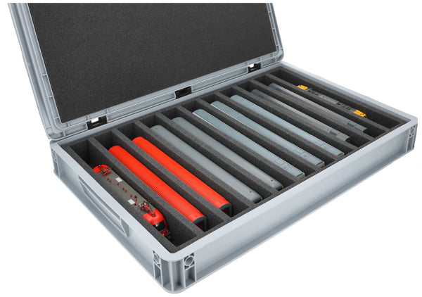 Euro container for model railway - 11 slots for H0 gauge - standing