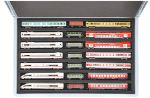 Eurobox 60 x 40 cm Set for model railway - TT scale - 7 compartments - foam insert for upright storage