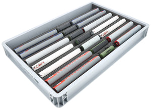 Stapelbare Eurobox 60 x 40 cm Set mit Zugliege für Modelleisenbahn - 7 Fächer für Spur TT