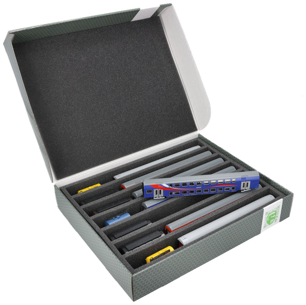 Lagerbox FSLB055 für Modelleisenbahn - 7 Stege für Spur TT - stehend