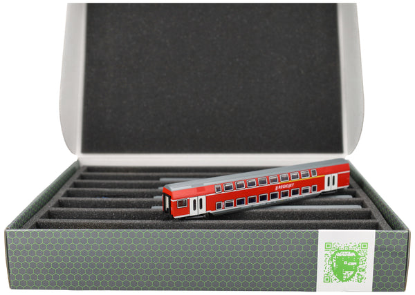 Lagerbox FSLB055 für Modelleisenbahn - 7 Stege für Spur TT - stehend