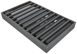 Schaumstoffeinlage Spur 00 - stehend - 11 Fächer für Modelleisenbahn - passend für Lagerbox DSLB075 - DS065A005