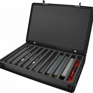 Eurobox 60 x 40 cm Set für Modelleisenbahnen - Spur 00 - 11 Fächer - Schaumstoffeinlage zur stehenden Aufbewahrung