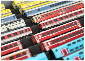 Stapelbare Eurobox 60 x 40 Set mit Zugliege für Modelleisenbahn - 10 Fächer für Spur N