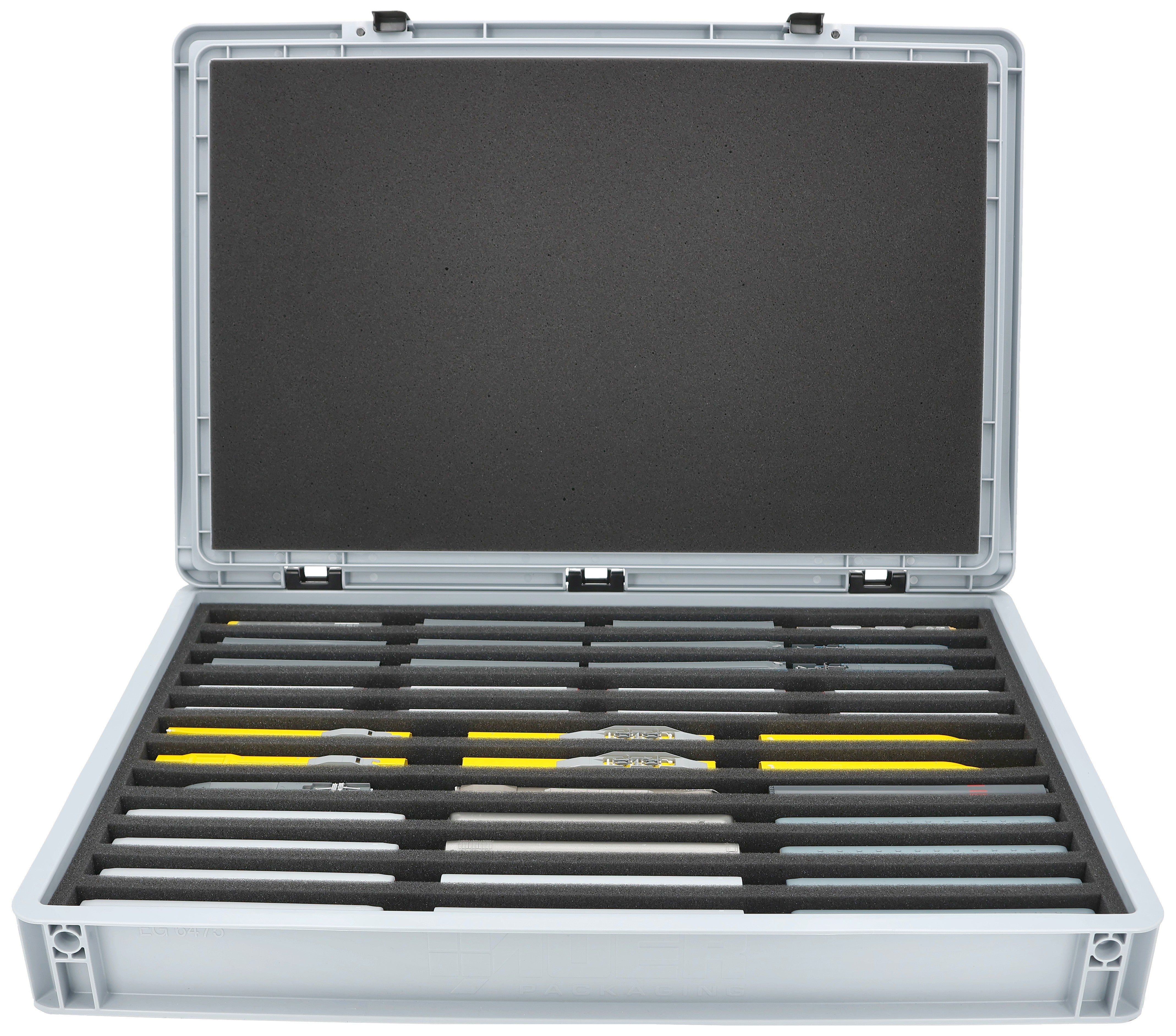 spur n aufbewahrung Eurobox 60 x 40 cm Set für Modelleisenbahnen - Spur N - 12 Fächer - Schaumstoffeinlage zur stehenden Aufbewahrung