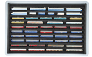 Stapelbare Eurobox 60 x 40 cm mit Zugliege für Modelleisenbahn - 10 Fächer für Spur Z