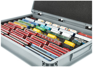 Eurobox 60 x 40 cm Set für Modelleisenbahn mit Zugliege - 10 Fächer für Spur N