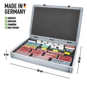 Eurobox 60 x 40 cm Set für Modelleisenbahn mit Zugliege - 10 Fächer für Spur N