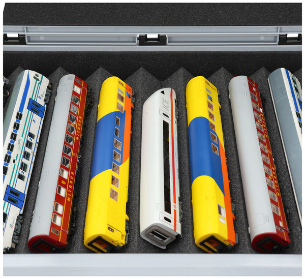 Eurobehälter für Modelleisenbahn mit Zugliege - 9 Fächer für Spur H0