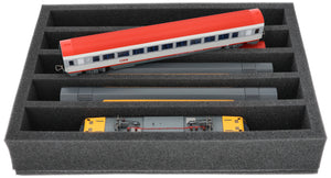 360 mm x 260 mm x 65 mm foam insert for model railway - H0 scale - 5 compartments - for upright storage - DD065A001