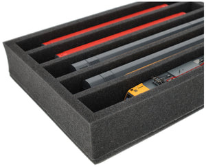 360 mm x 260 mm x 65 mm foam insert for model railway - H0 scale - 5 compartments - for upright storage - DD065A001