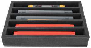360 mm x 260 mm x 65 mm foam insert for model railway - H0 scale - 5 compartments - for upright storage - DD065A001