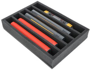 360 mm x 260 mm x 65 mm foam insert for model railway - H0 scale - 5 compartments - for upright storage - DD065A001