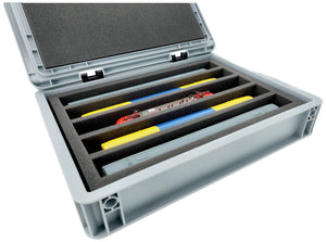Eurobox 40 x 30 cm Set for model railway - H0 scale - 5 compartments - foam insert for upright storage