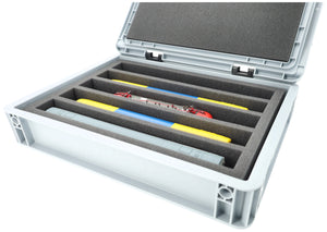 Eurobox 40 x 30 cm Set for model railway - H0 scale - 5 compartments - foam insert for upright storage