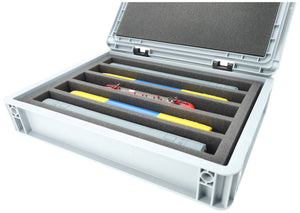 Eurobox 40 x 30 cm Set for model railway - H0 scale - 5 compartments - foam insert for upright storage