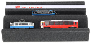 Premium Locomotive Cradle for N Scale Model Railways - Maintenance Station with Magnetic Strip - 240×130×45mm - German Quality Foam