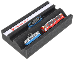 Premium Locomotive Cradle for N Scale Model Railways - Maintenance Station with Magnetic Strip - 240×130×45mm - German Quality Foam