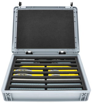 Eurobox 40 x 30 cm Set für Modelleisenbahnen - Spur N - 8 Fächer - Schaumstoffeinlage zur stehenden Aufbewahrung