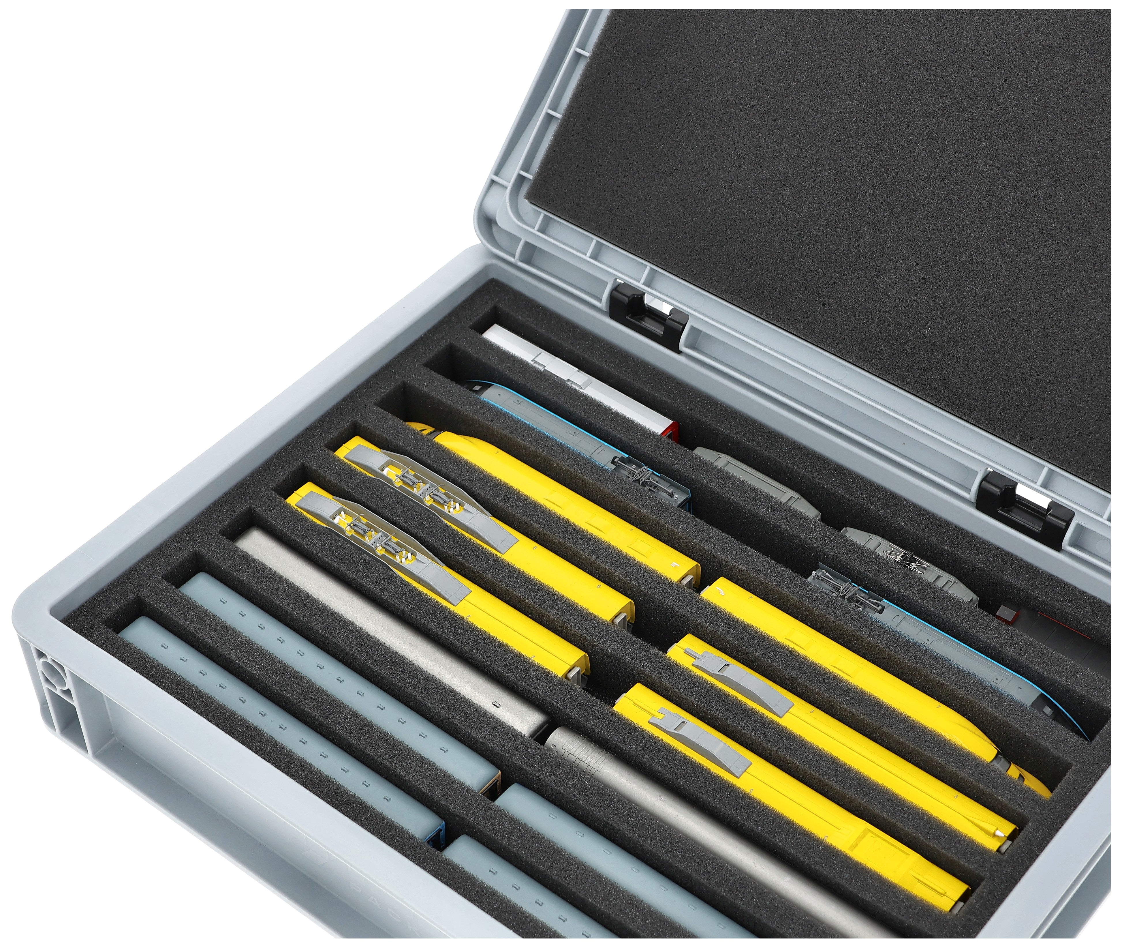 spur n aufbewahrung Eurobox 40 x 30 cm Set für Modelleisenbahnen - Spur N - 8 Fächer