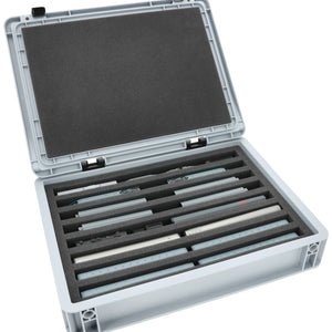 Eurobox 40 x 30 cm Set für Modelleisenbahnen - Spur N - 8 Fächer - Schaumstoffeinlage zur stehenden Aufbewahrung