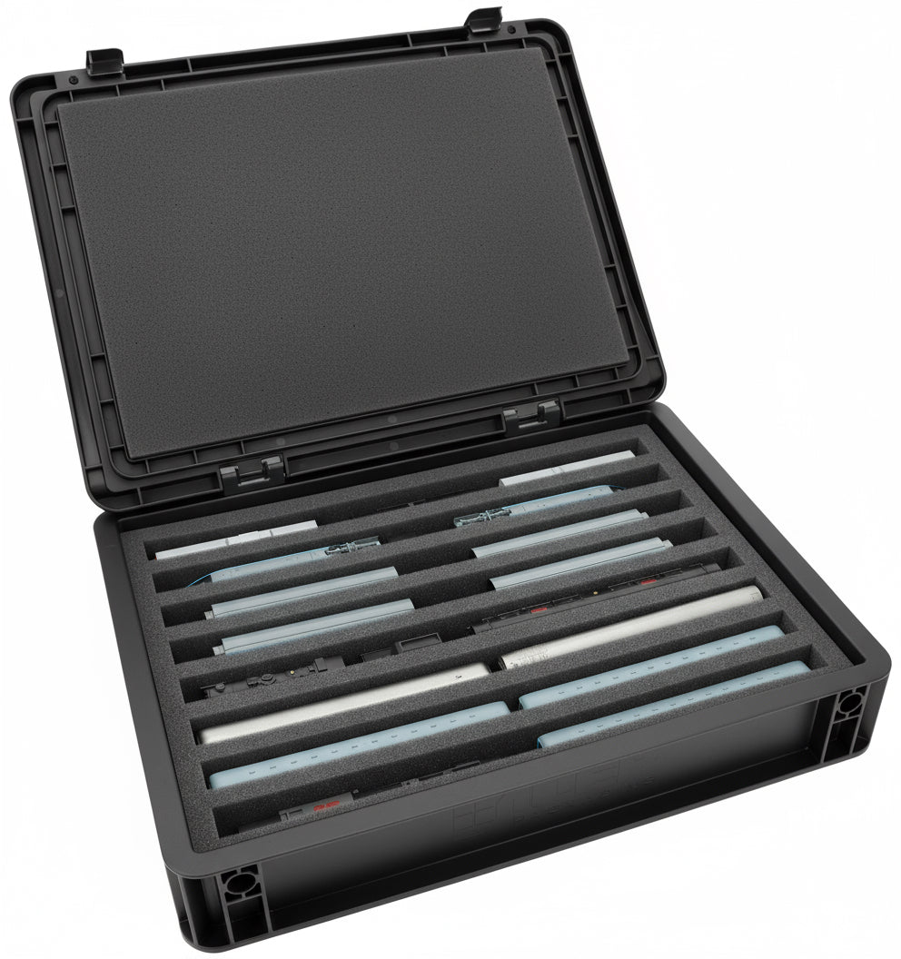 spur n aufbewahrung Eurobox 40 x 30 cm Set für Modelleisenbahnen - Spur N - 8 Fächer