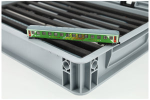 Eurobox 40 x 30 cm Set for model railway - N scale - 8 compartments - foam insert for upright storage