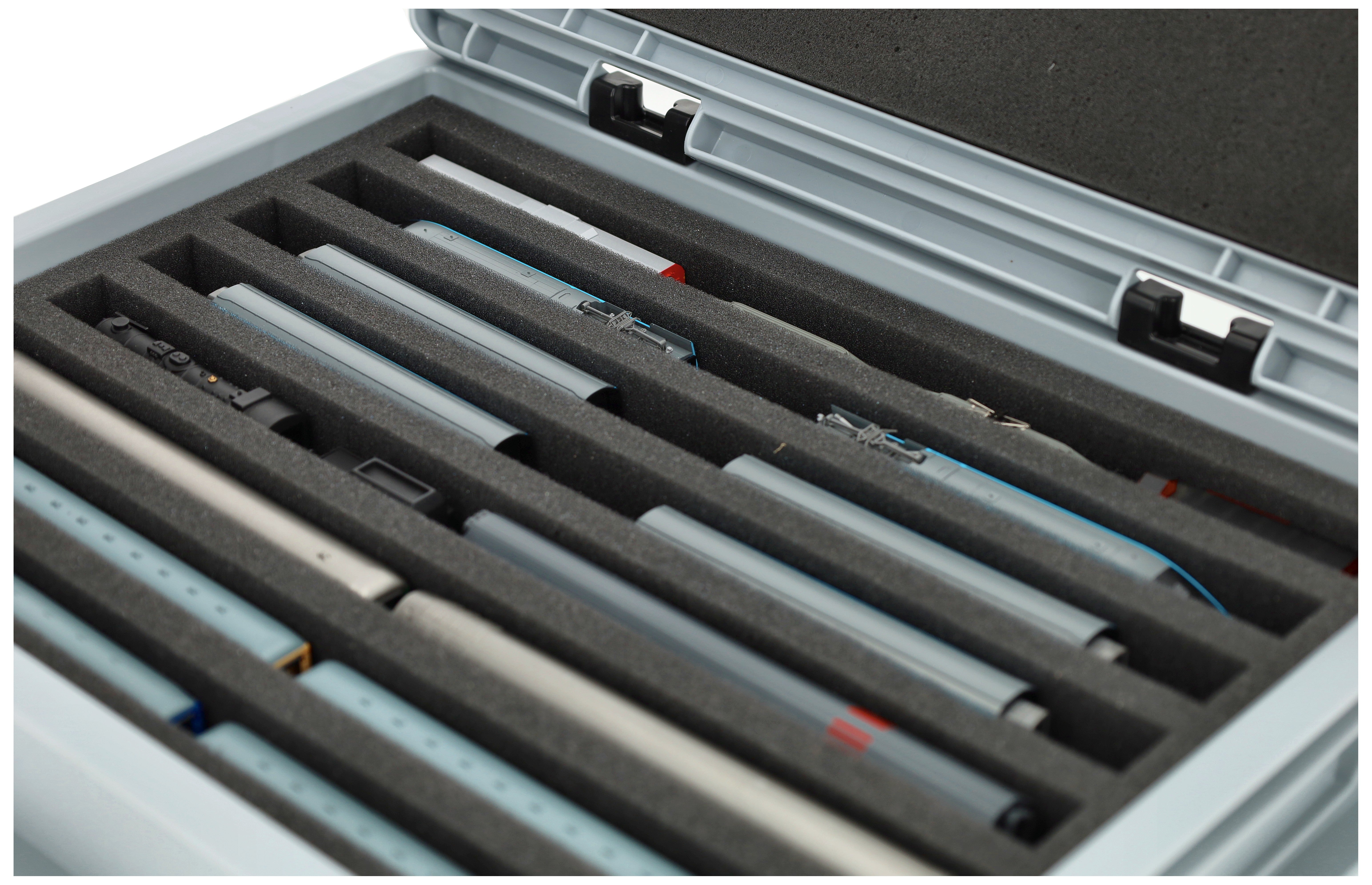 spur n aufbewahrung Eurobox 40 x 30 cm Set für Modelleisenbahnen - Spur N - 8 Fächer