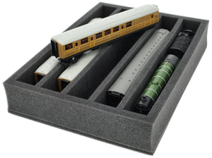 360 mm x 260 mm x 65 mm foam insert for model railway - 00 scale - 5 compartments - for upright storage - DD065A002