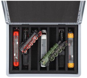 Eurobox 40 x 30 cm Set for model railway - 00 scale - 7 compartments - foam insert for upright storage
