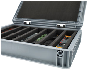 Eurobox 40 x 30 cm Set for model railway - 00 scale - 7 compartments - foam insert for upright storage