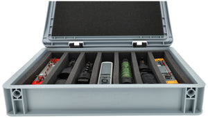 Eurobox 40 x 30 cm Set für Modelleisenbahnen - Spur 00 - 7 Fächer - Schaumstoffeinlage zur stehenden Aufbewahrung